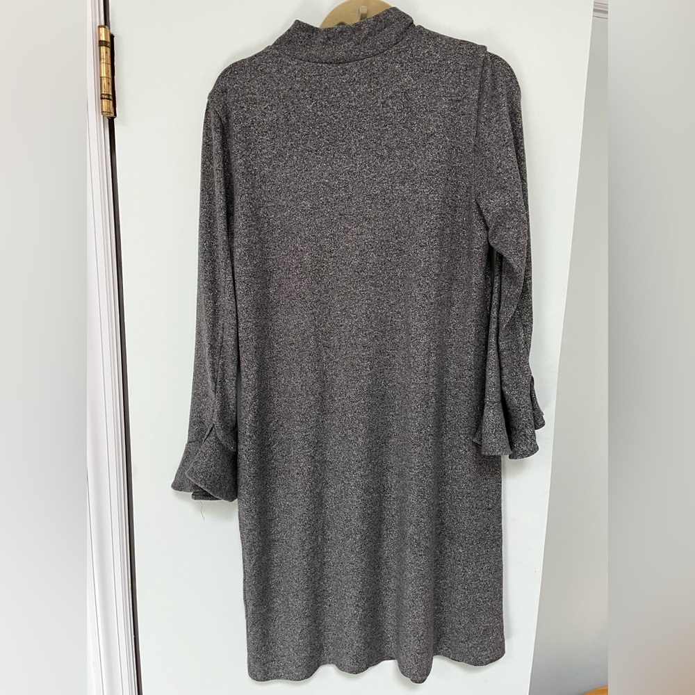 Silver shimmer dress. Poet flare sleeves